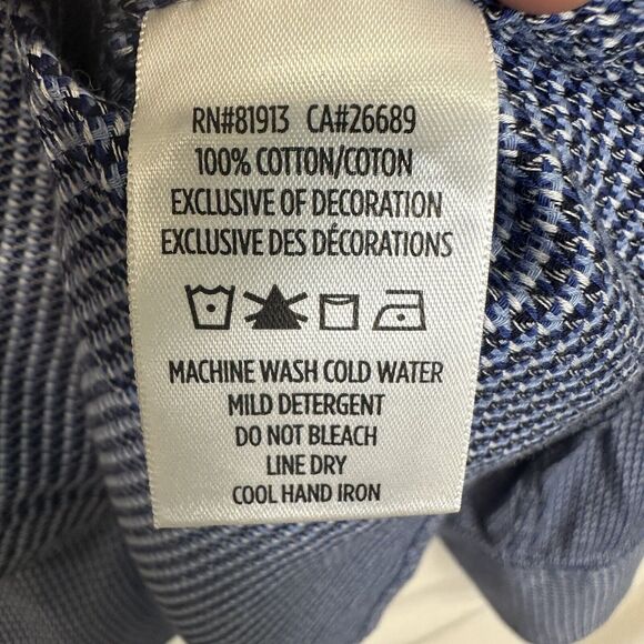 Robert Graham Shirt Men 3XL Blue Paisley Reverse Flip Cuff Button Up long Sleeve - Picture 11 of 13